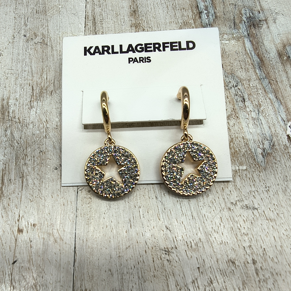 Karl Lagerfeld Paris Gold-tone Star Hoop Earrings